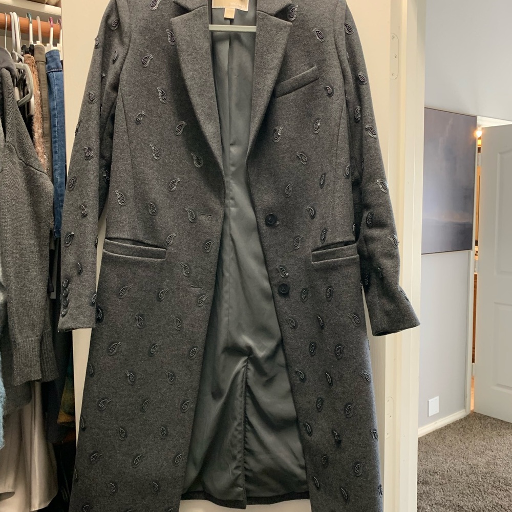 Michael Kors Embellished Gray Women's Coat
